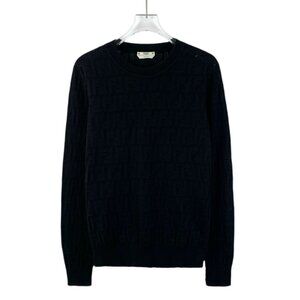 CM0376 Fendi Black Monogram Knit Pullover Sweater
